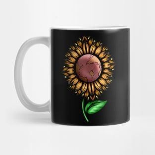 Sunflower With Earth In The Middle For Earth Day Mug